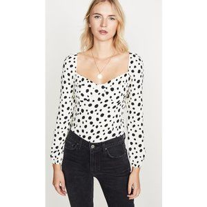 Reformation Black and White Polka Dot Blouse